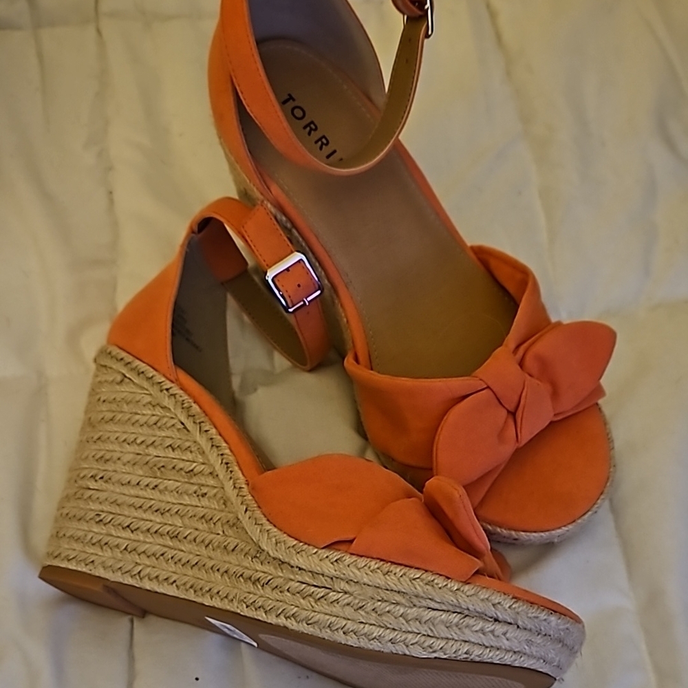 Torrid Coral Wedge Sandals Size 9.5W